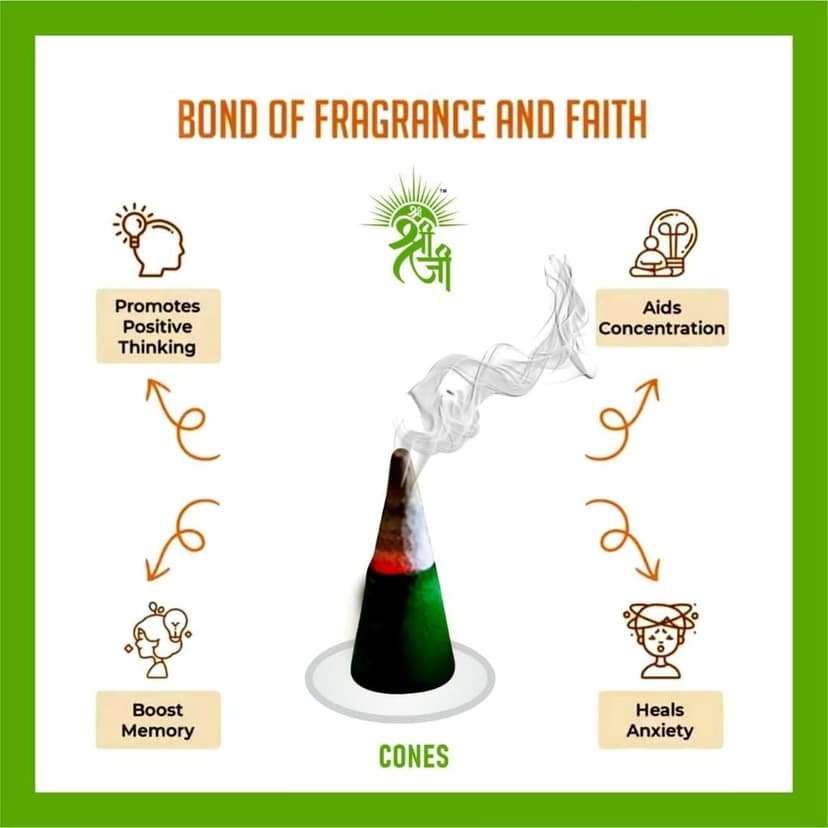Shri Shriji Flam Aromatic Peace Divine Combo � Premium Fragrance Incense Collection for Pooja, Meditation & Home Ambience � Mixed Pack of Dhoop Cones view 2