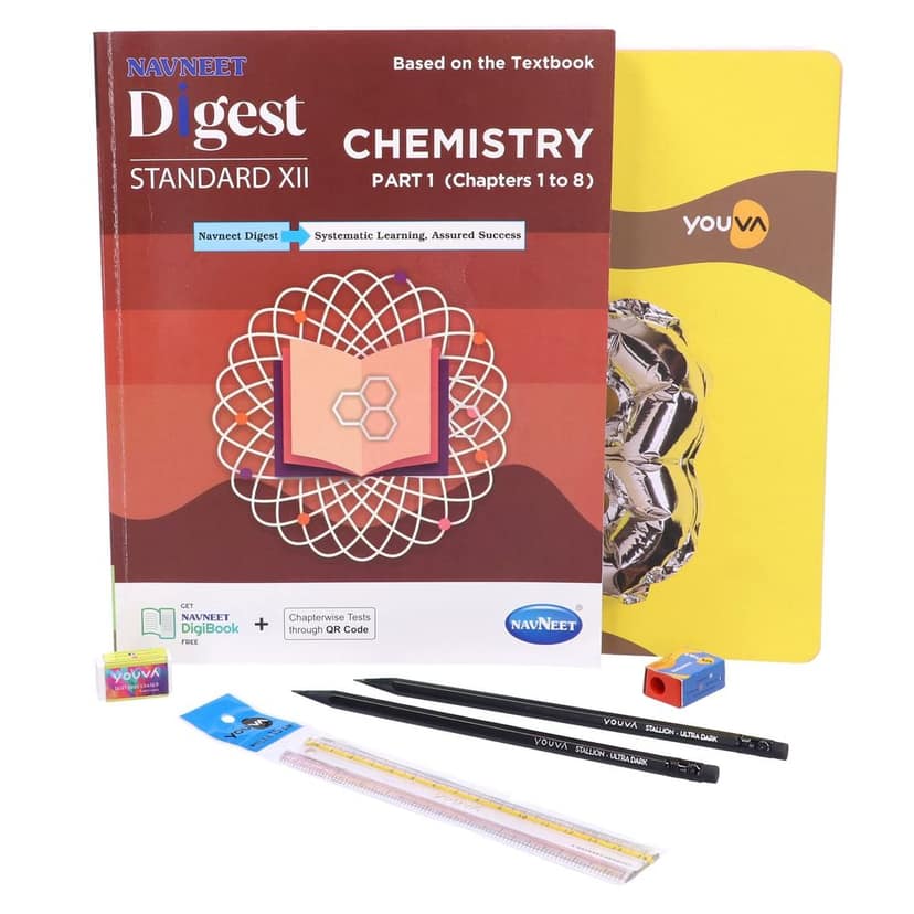 Navneet Youva Happiness Combo Chemistry Part 1 Study Kit 1 (1 Digest + 1 Three Subject Book + 2 Pencils + 1 Sharpener + 1 Eraser + 1 Scale)