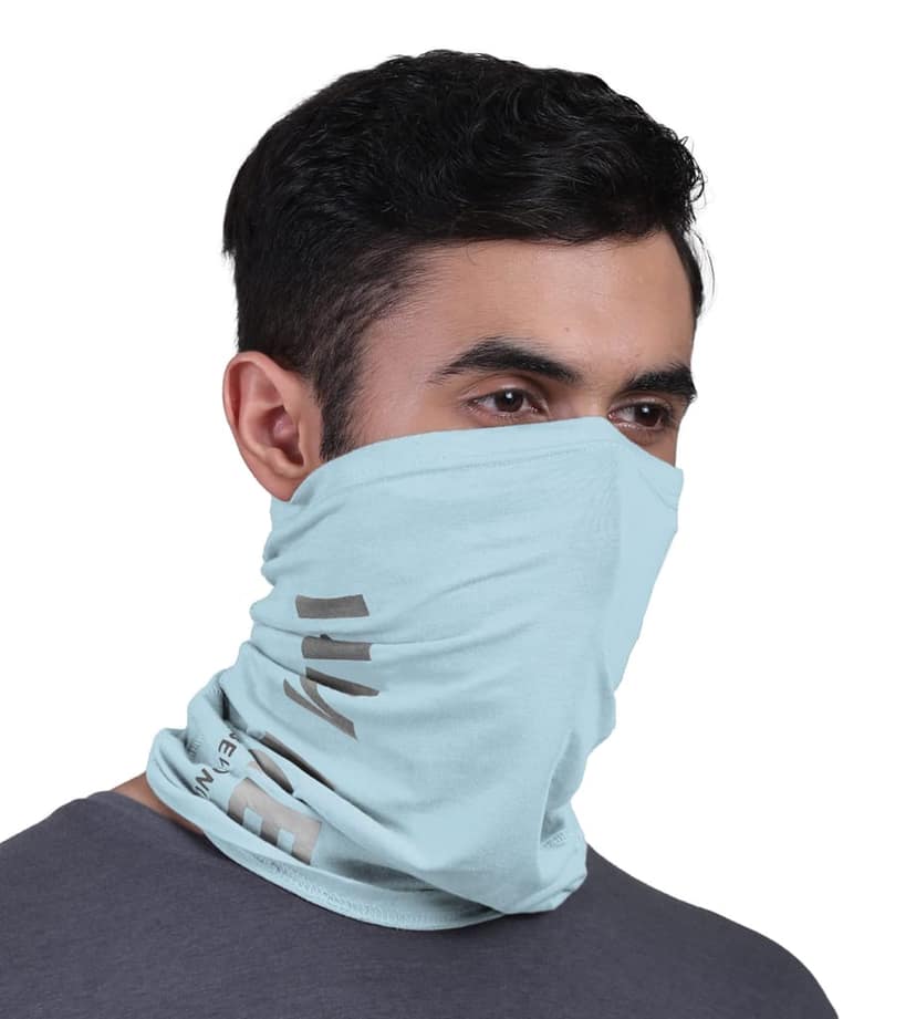 FREECULTR Unisex Bamboo Bandana, Anti Microbial Super Soft & Comfort Fit, Breathable Multipurpose Headband, Face Mask for Dust Protection and Sun - Printed Pack of 2-Beach Sand,Chalk Blue view 2