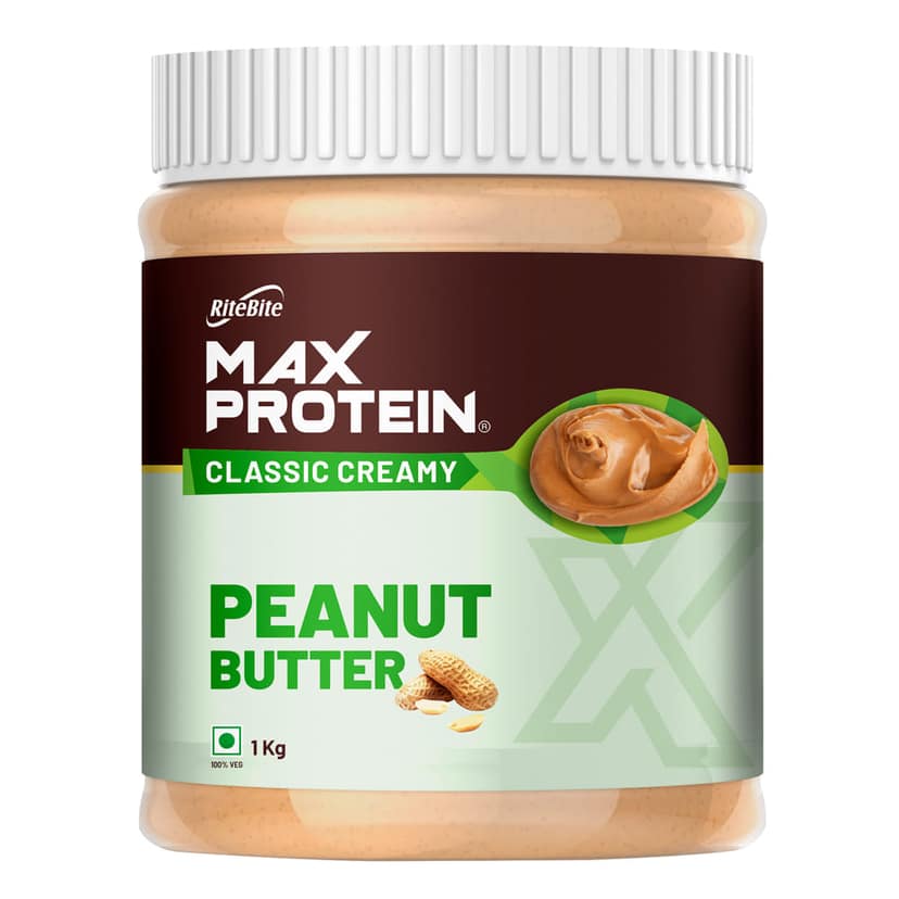 RiteBite Max Protein Peanut Butter Spread Classic Creamy RiteBite Max Protein Peanut Butter Spread Classic Creamy (Pack of 1), 340 g