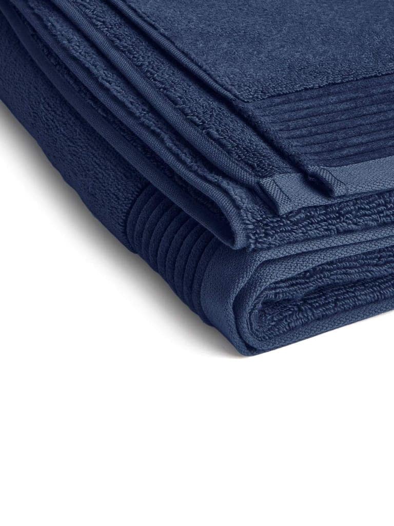 DDECOR - Platina Collection 100% Cotton Bomboo Plains And Textures Pattern 520TC Bath Towel |75 CM X 150 CM| - Blue view 2