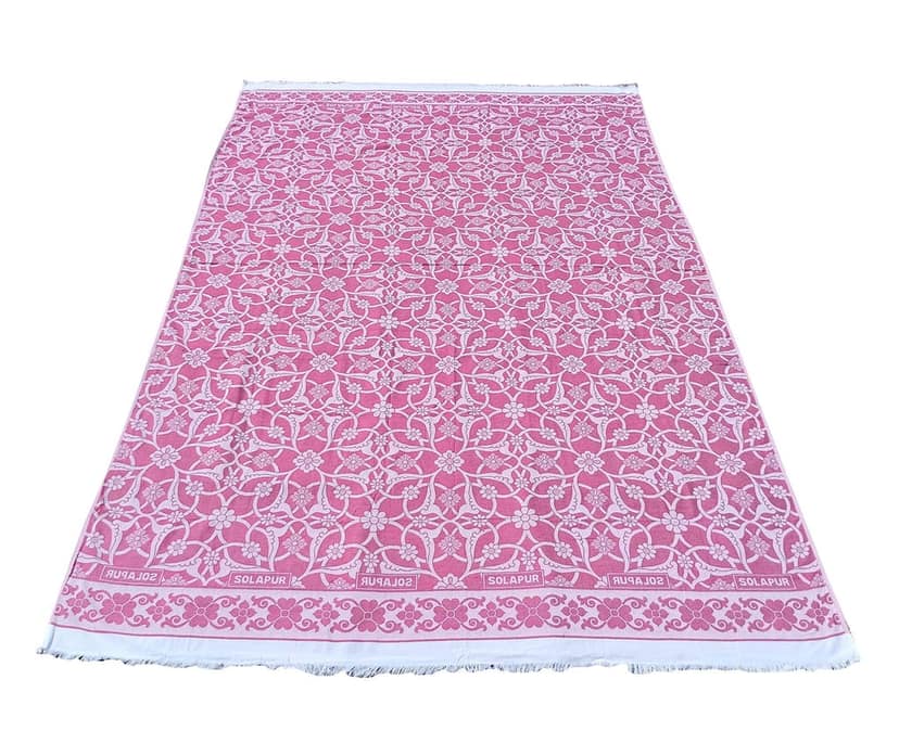 Mandhania Cotton Soft Light Weight Single Bed Solapur Chaddar , Pink view 2