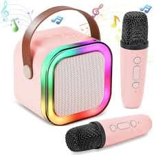 K12 Wireless Microphone with LED Speaker | Bluetooth Portable Singing Mic with RGB Lights & Voice Effects | Birthday Gift for Kids Musical Toys for Boys, Girls and Adults