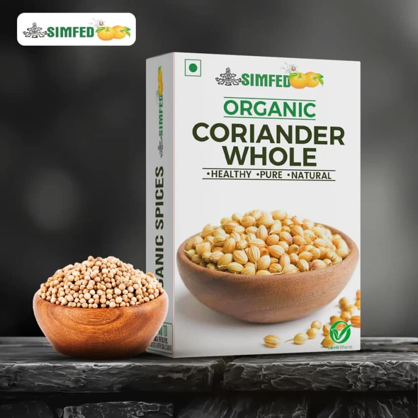 SIMFED Organic Coriander Whole 100g Pack of 3