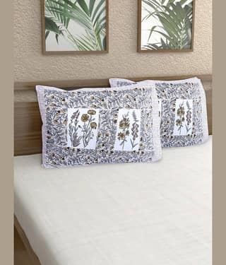 AJ Home - Pack of 2 Cotton Ethnic Regular Pillow Cover ( 68.58 cm(27) x 43.18 cm(17) ) - Brown