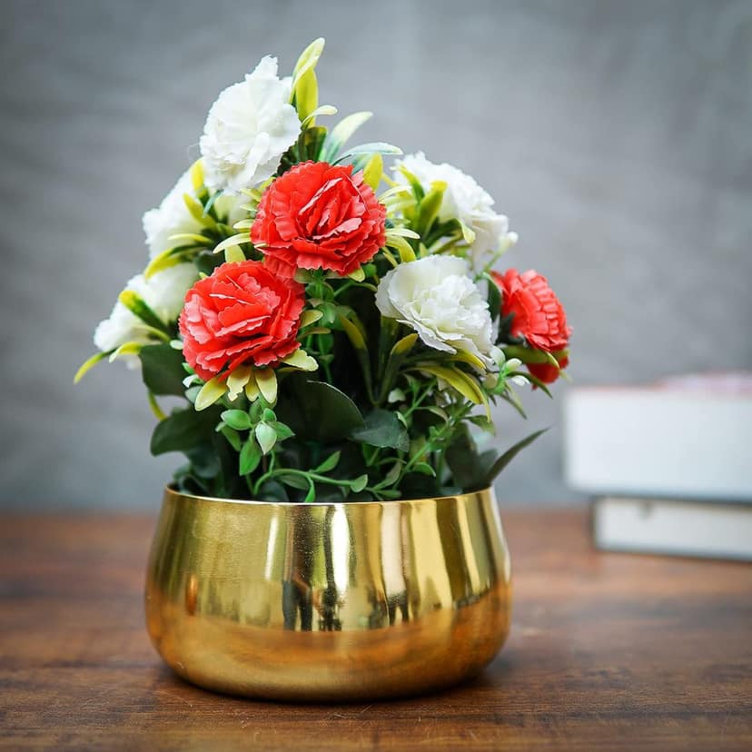 Craftlayout Metal Planter With Golden Finish 3.2 Inch