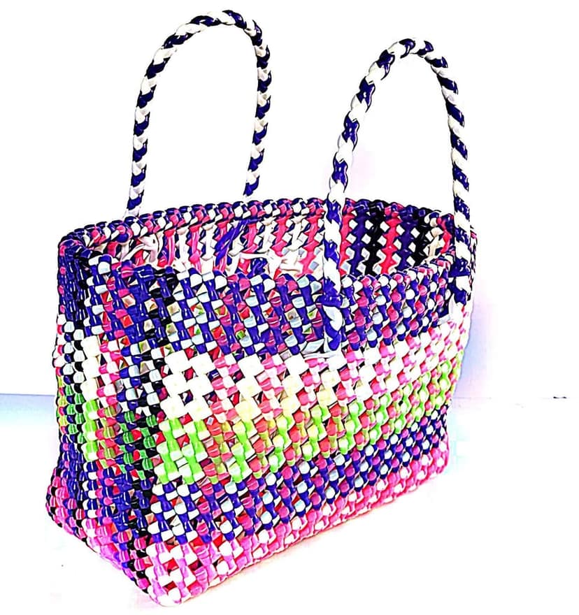 Colorful Handwoven vegitable Market Tote Bag view 2