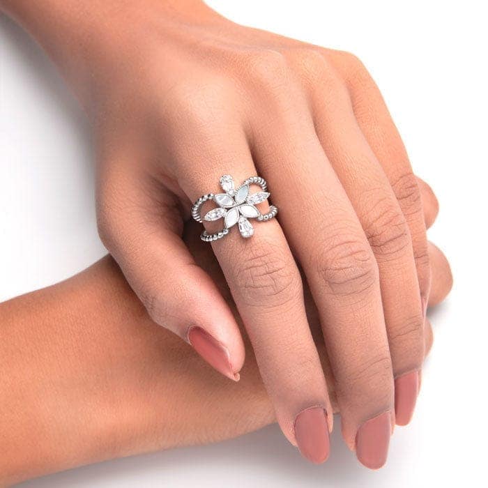 Silver Gracious Wings Ring view 2