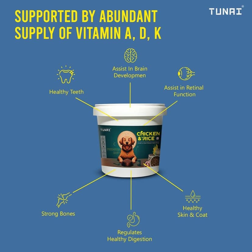 Tunai Dry Dog Food for Small to Giant Adult Breeds (500g - Chicken & Rice) view 2