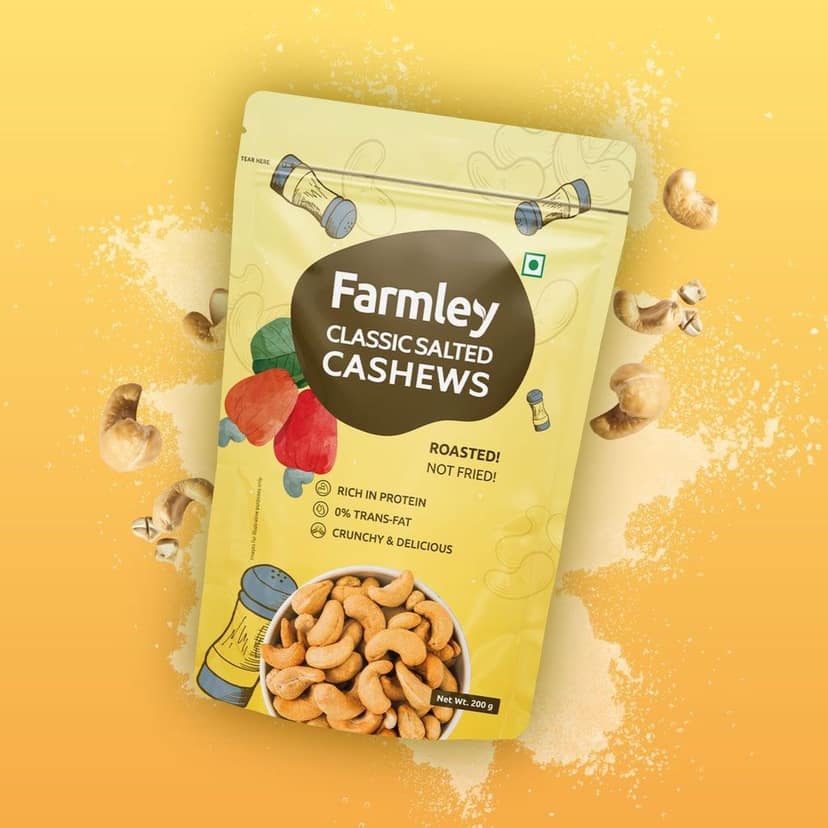 Farmley Classic Salted Roasted Cashews 200g view 2