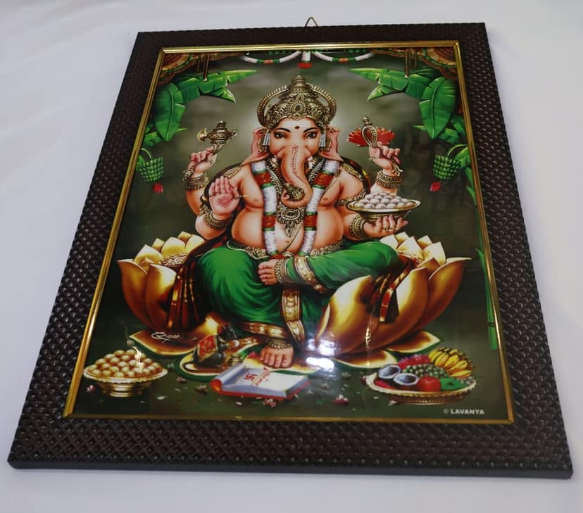 Framed Lord Ganesha Artwork - Blessings & Prosperity view 2