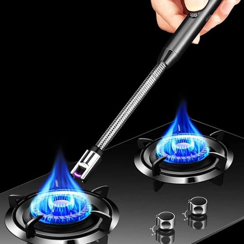 Rechargeable Flexible Neck Lighter with Wind-Resistant Flame and LED Battery Indicator view 2