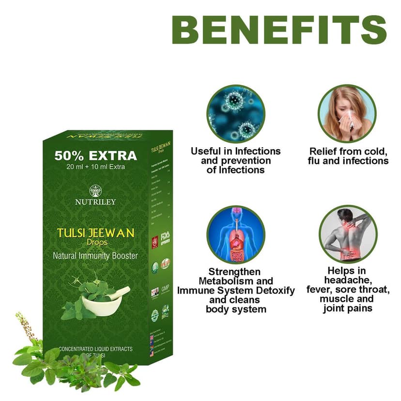 Nutriley Tulsi Jeewan Drops, Immunity Drops (30 ML) view 2
