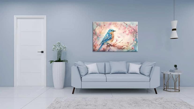 WHISPERS OF SPRING WALLART 24in X 16in WITH BLACK FRAME