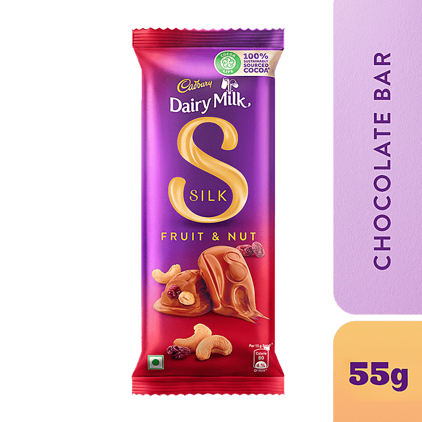 Cadbury Dairy Milk Silk Silk Fruit & Nut Chocolate Bar, 55 g