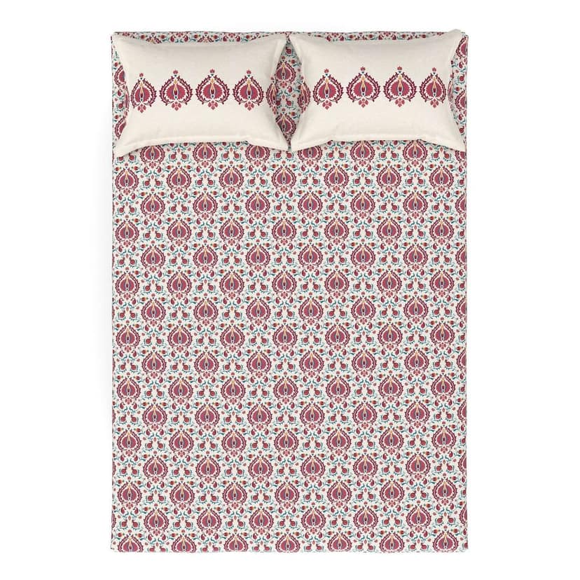 Trident Carnival Queen Bedsheet Set, 144 Thread Carnival Gifting Set, 100% Cotton, Superior Softness, Oeko-Tex Certified view 2