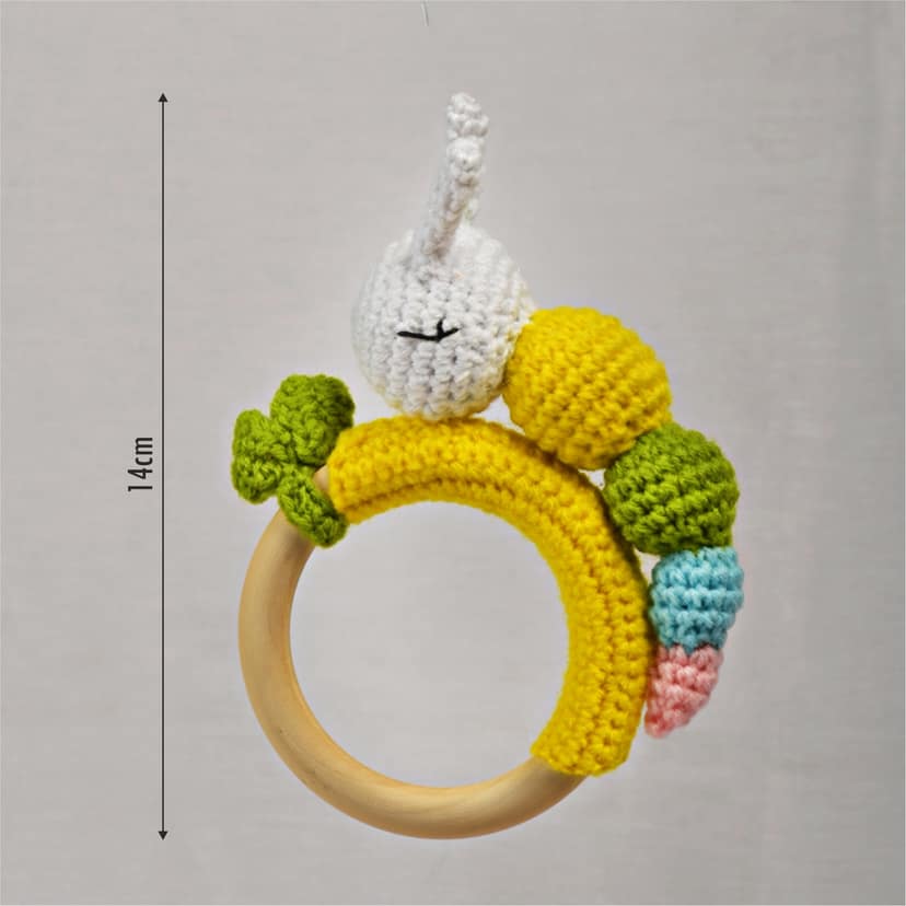 Toy Antiqua Caterpillar Rattle Premium Handcrafted Toy view 2