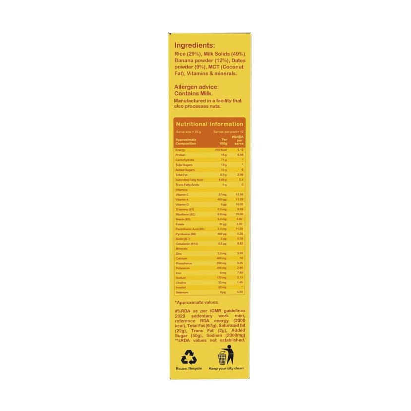 Pro To Grow Procan-D Banana Cereal 300g for Growing Kids | Enriched with Rice, Banana & Dates | No Added Sugar or Preservatives with 20 Micronutrients | Gluten-Free Formula for Complete Nutrition view 2