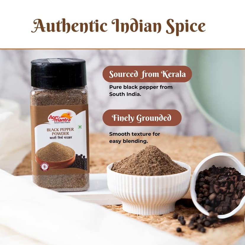 Agro Mantra Combo Of Black Pepper & Roasted Cumin Powder 100gm Each (pack of 2) view 2
