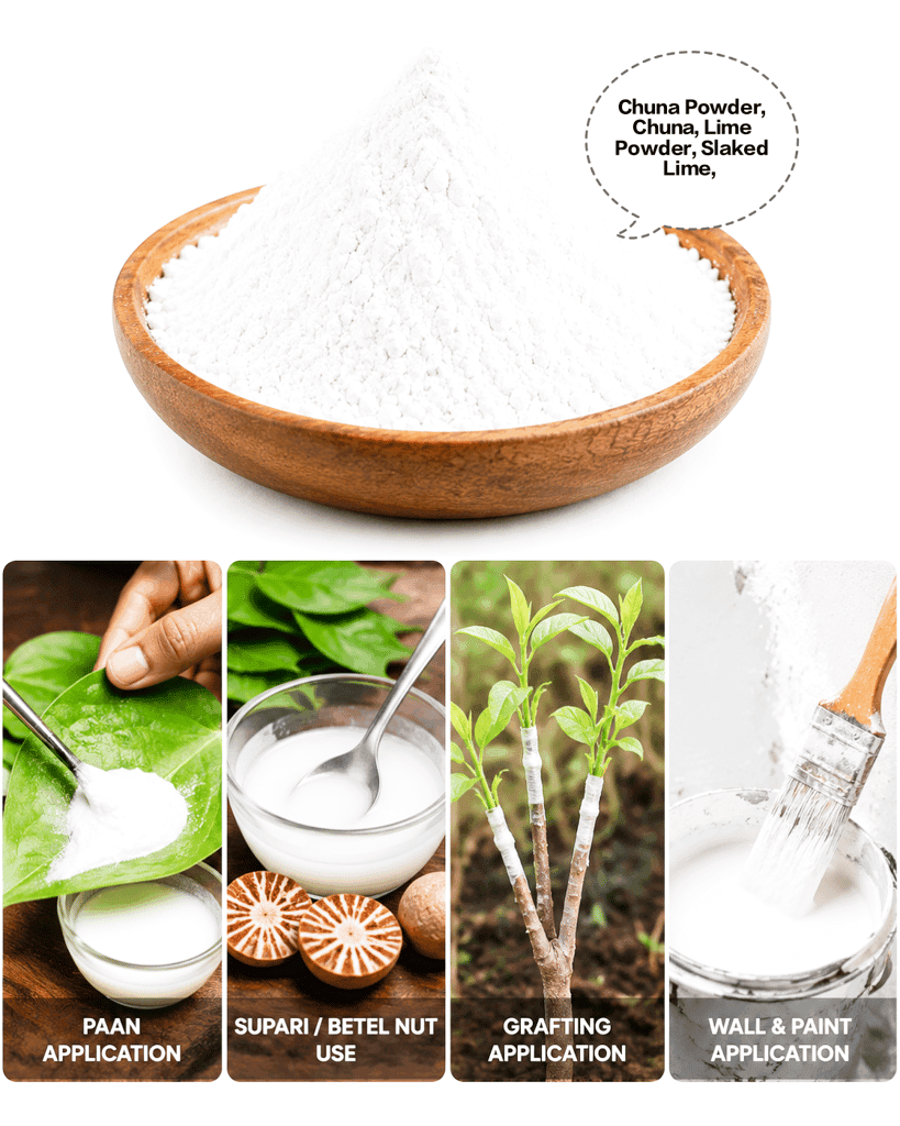 Paan Chuna Powder, Chuna Powder, Choona Powder, Slaked Lime Powder, Edible Lime Powder, Hydrated Lime Powder, Calcium Hydroxide Powder, Chunam Powder, Chunnam Powder, Sunnam Powder, Sunnambu Powder, Lime Powder view 2