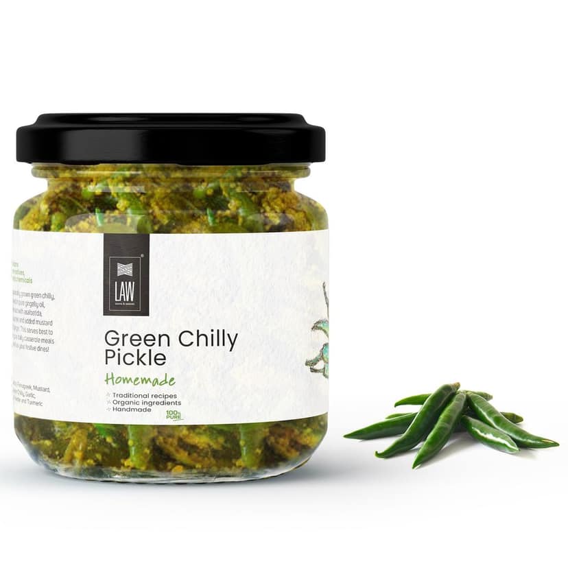 Homemade Green Chilli Pickle -Handmade/Preservative free/Grandma’s Secret Recipe/Kerala Style