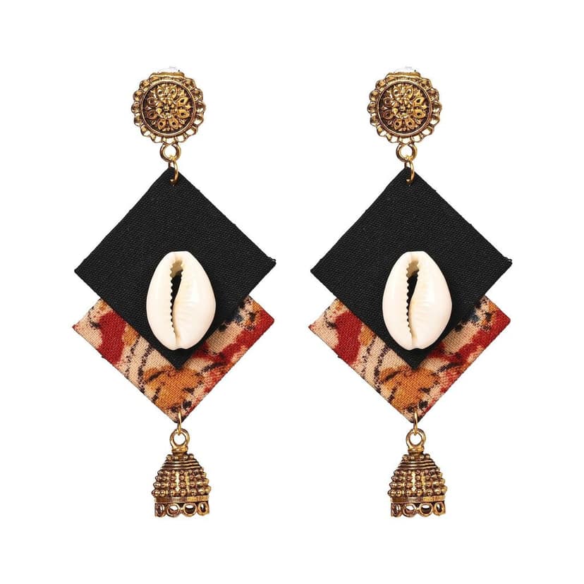 EKAM EK FABRIC EARRINGS TRATIONAL FABRIC FOR WOMEN AND GIRLS FOR CASUAL AND FORMAL OCCASION (set of 2 Pairs) view 2