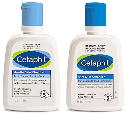 Cetaphil Oily Skin Cleanser, Daily Face Wash for Oily, Acne prone Skin, Gentle Foaming, 125ml & Face Wash by CETAPHIL, Gentle Skin Cleanser for Dry to Normal, Sensitive Skin - 125 ml view 2