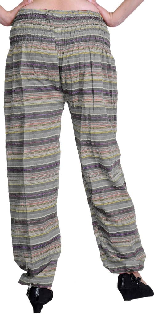 Gray Woven Yoga Trousers with Front Pockets view 2