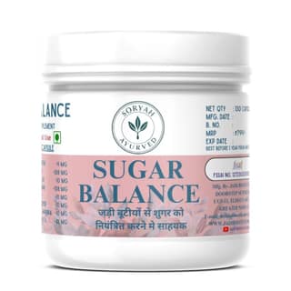 Soryah Ayurved Sugar Balance Herbal Food Supplement Capsules, Ayurvedic Herbs Blend, 150 Capsules, Vegan