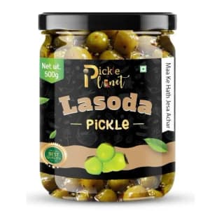 Pickle Planet Lasoda Pickle | Homemade Pickle | Authentic, Tangy & Delicious Taste | No Artificial Color and Flavors | Gluten Free | Lasode ka achar (500g)