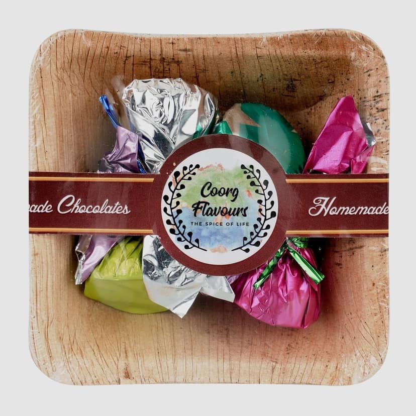 HOMEMADE COORG CHOCOLATES ECO BOWL (ARECA BOWL)-1 view 2