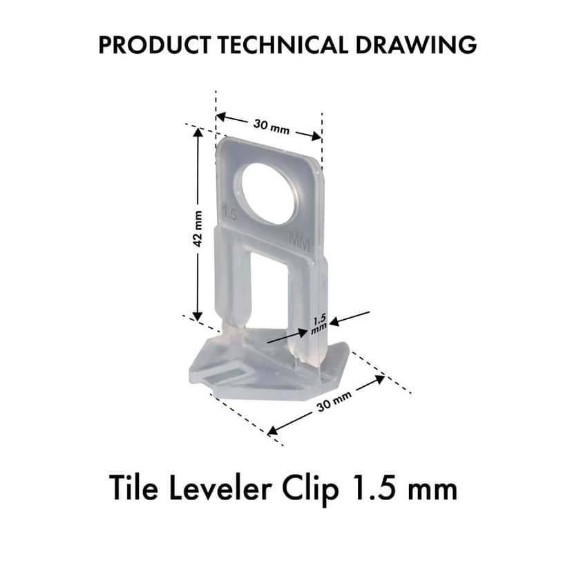 1.5MMCLIP-50PCS ARBO Tile Levelling Clip 1.5mm (50 Pcs/Pack) view 2