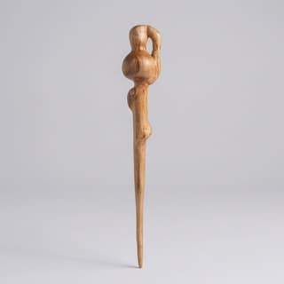 Handcrafted natural wooden hairpin.