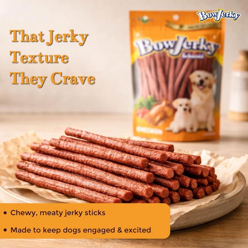 Rena Bow Jerky Dog Treats � Protein Rich Chicken Sticks for Training, Reward & Snacking, Healthy Snack for Puppies, Adults & Seniors, 200 gm view 2