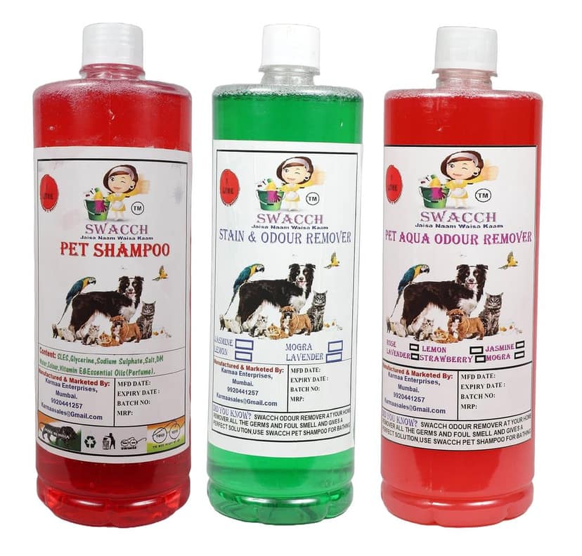 Swacch Shampoo (Strawberry) + Deodorizer (Mogra) + Stain Remover (Rose) 1 Litre Each view 2