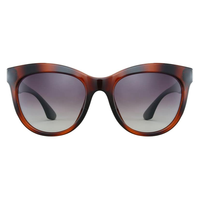 PARIM Polarized Women's Cat-eye::Oval Sunglasses Brown::Green Frame / Grey Lenses | SKU 12015 T1 view 2