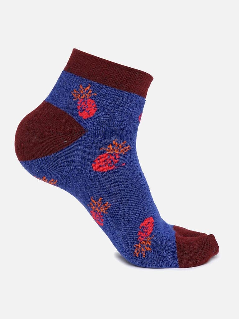 Kolor Fusion Women Ankle Length Self Design Cotton Thumb Socks (Pack of 4) view 2
