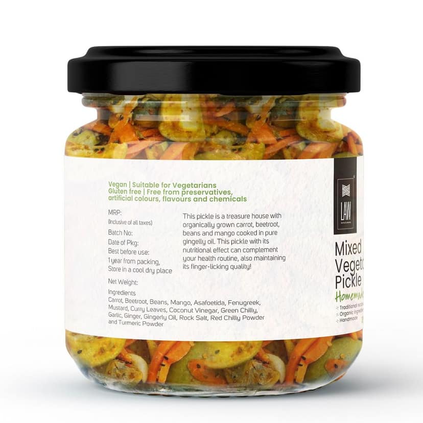 Homemade Mixed Vegetables Pickle – Handmade/Preservative free/Grandma’s Secret Recipe/Kerala Style view 2