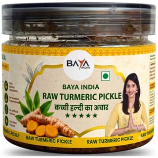 Baya India Kacchi Haldi Ka Achar | Turmeric Pickle | Homemade Pickle in Mustard Oil | Sun-Dried | No Added Colours or Flavours | 250g