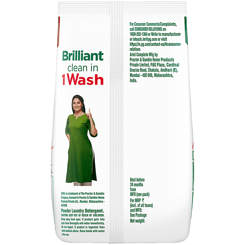 Ariel Complete + Semi-Auto & Hand Wash Detergent Washing Powder, 1.5 Kg view 2