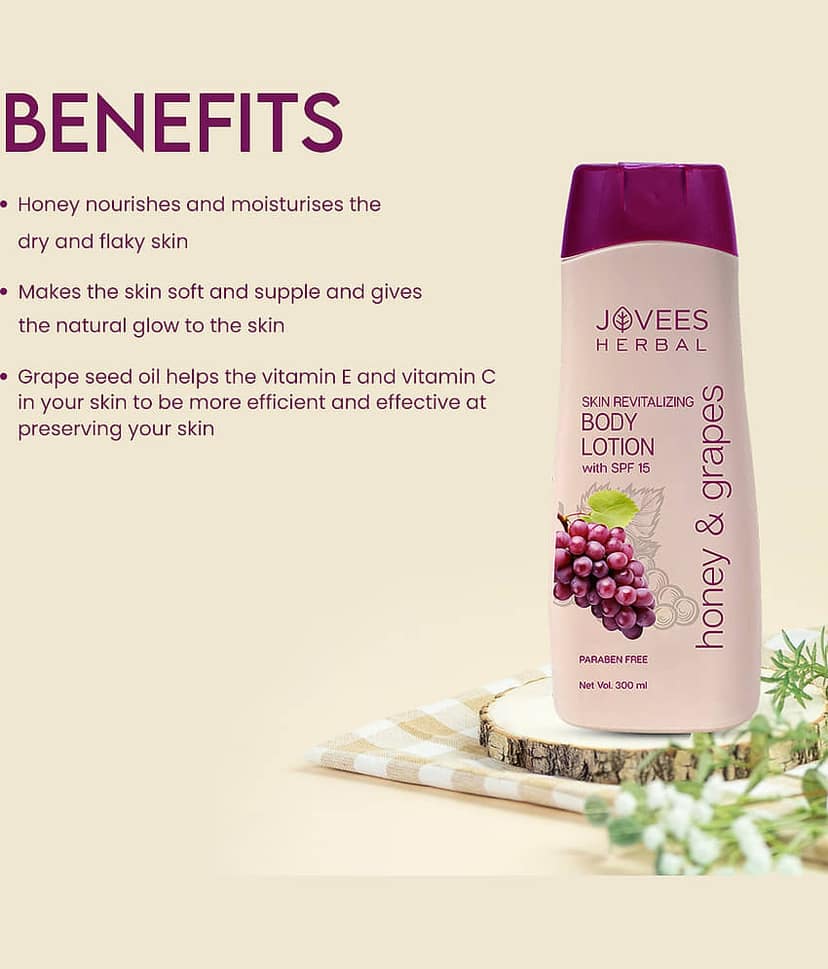 Jovees Herbal Honey & Grape Hand & Body Lotion For Nourishment For All Skin Types 300ml (Pack of 1) view 2