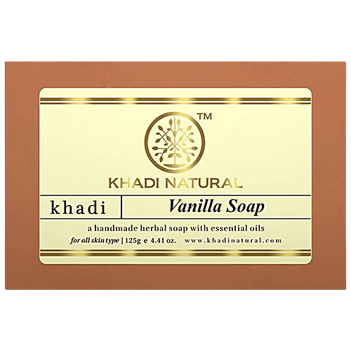 Khadi Natural Vanilla Handmade Herbal Soap, 125 g