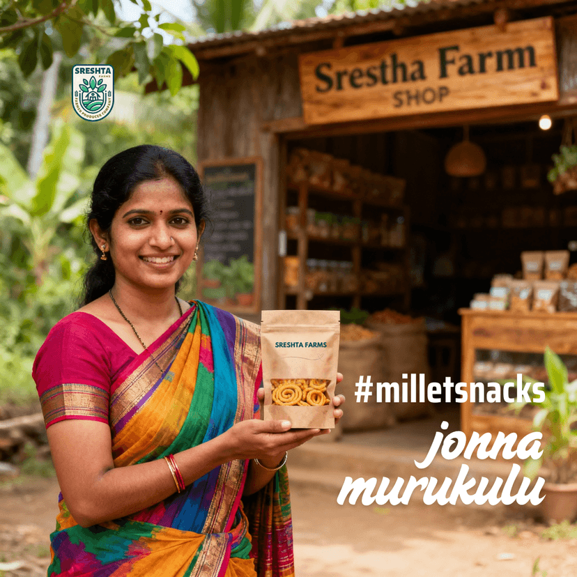 Sreshta Farms Crispy Murukulu Healthy South Indian Snack Jonna (Jawar) view 2