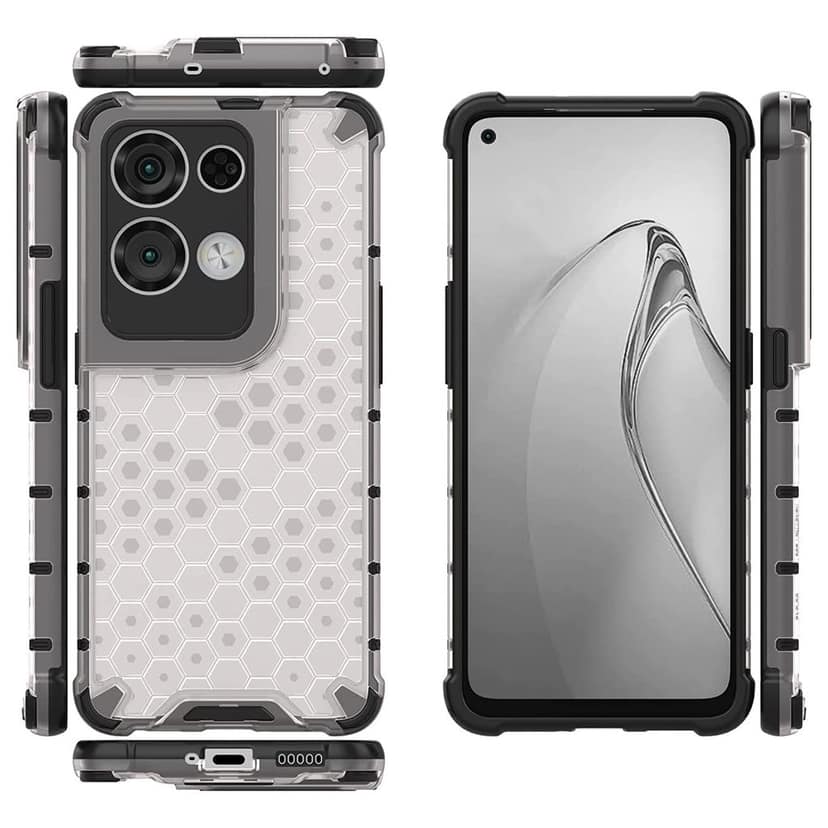 Faircost for Oppo Reno 8 Pro 5G Hybrid Shockproof Back Cover Hard Outside Soft Inside- (Polycabonate::Transparent) view 2