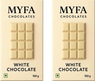 Myfa Chocolates Premium White Chocolate Bar | Mouth Melting Creamy & Delicious Bliss Chocolate Bar | Pack of 2