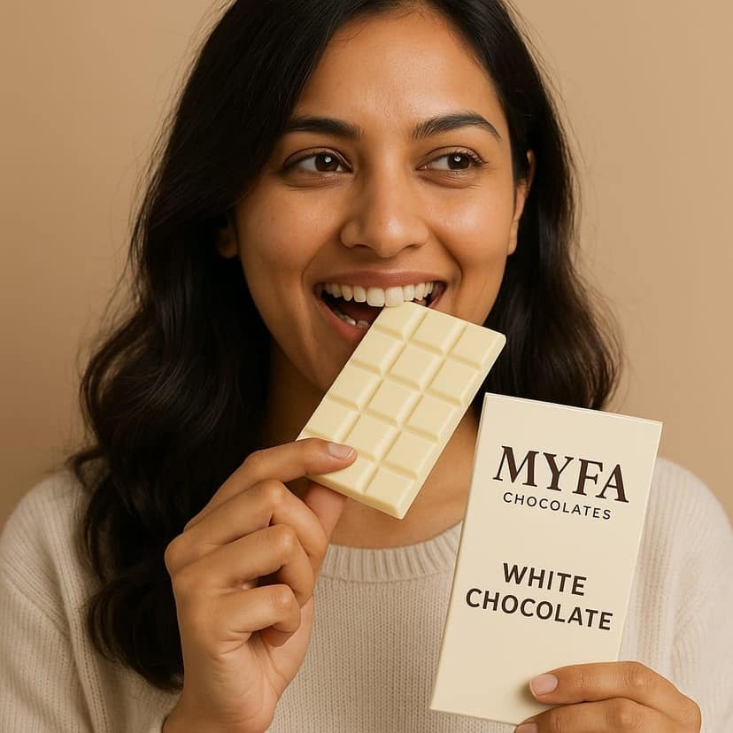 Myfa Chocolates Premium White Chocolate Bar | Mouth Melting Creamy & Delicious Bliss Chocolate Bar | Pack of 2 view 2