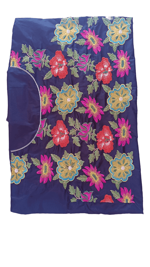 Black colour embroidered Blouse Pieces view 2