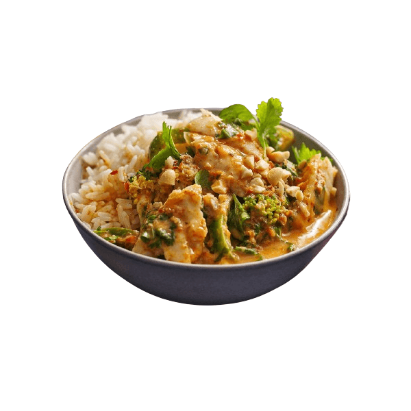 Fish In Red Thai Curry With Rice