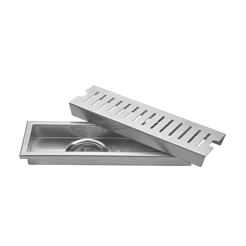 Linear (18 x 4 Inches) Brushed Shower Drain Channel Floor Drain