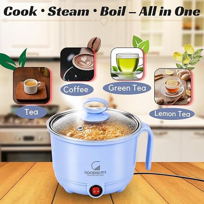 GOODSCITY Multifunctional 3-in-1 Electric Kettle 1.5L| Stainless Steel Pot with Steamer & Egg Tray view 2